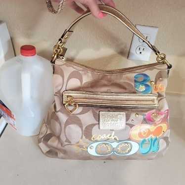 EUC COACH POPPY GRAFFITTI TOTE BAG PURSE - image 1