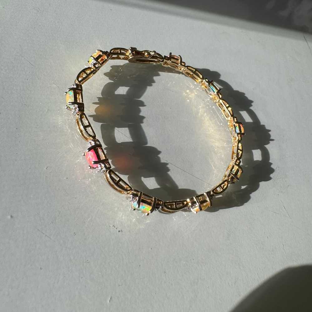 Vintage 925 Silver Opal Bracelet - image 3