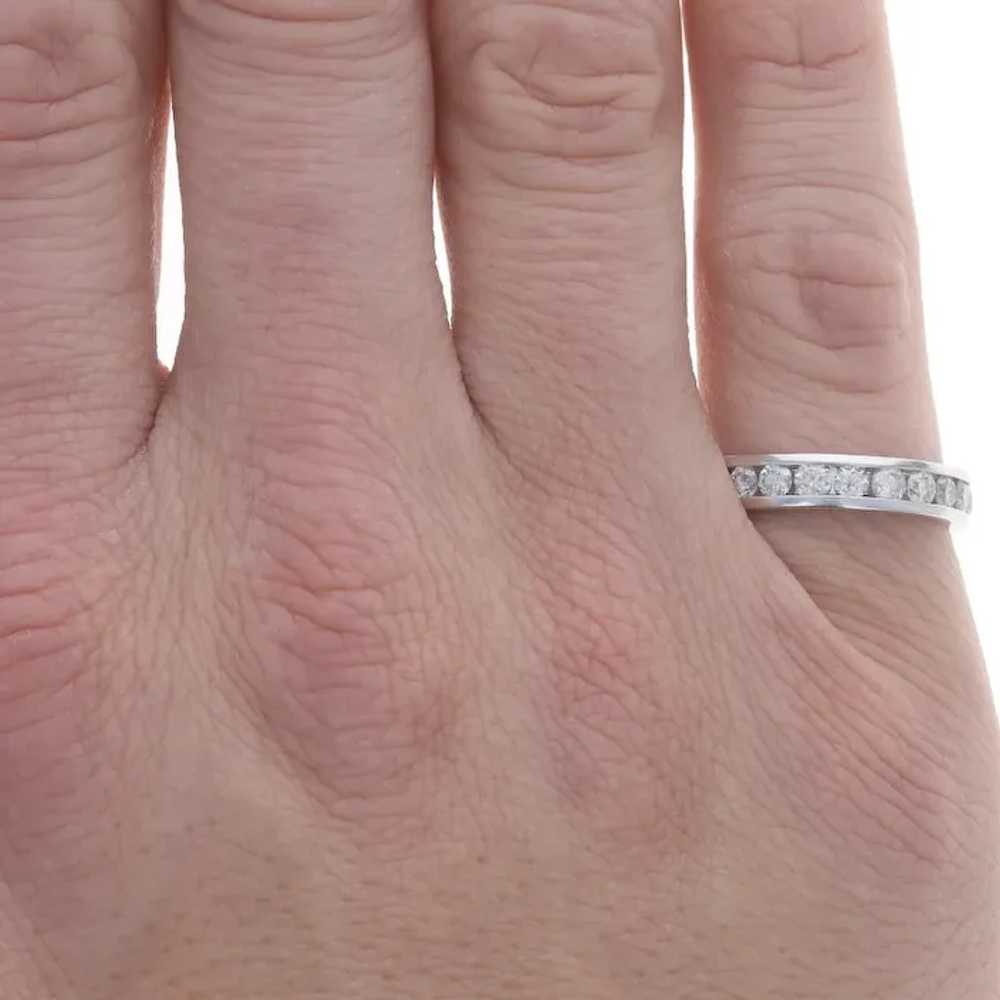 White Gold Diamond Wedding Band - 14k Round 1.00c… - image 2