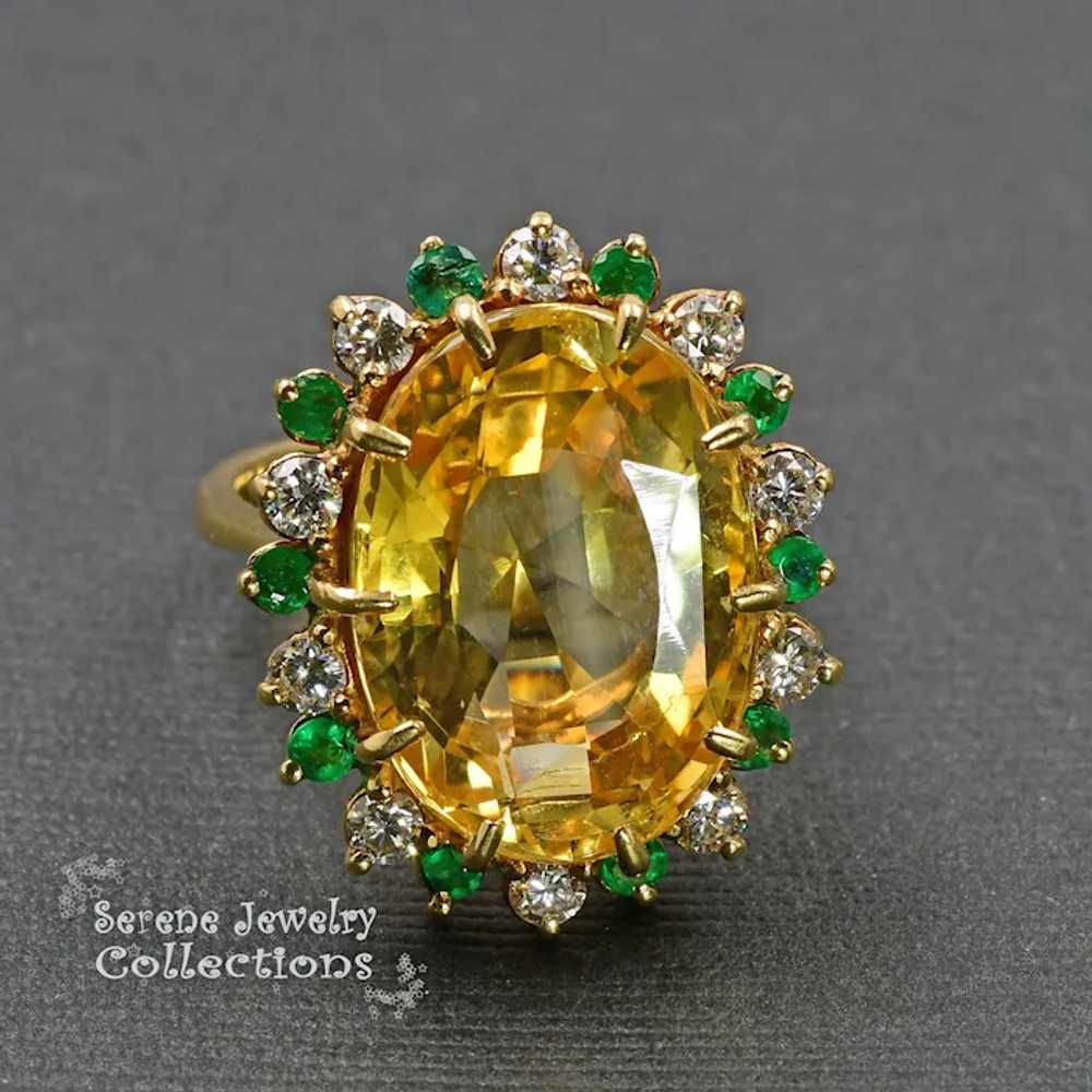 20CT Unheated Yellow Sapphire Diamond 18k Solid Y… - image 6