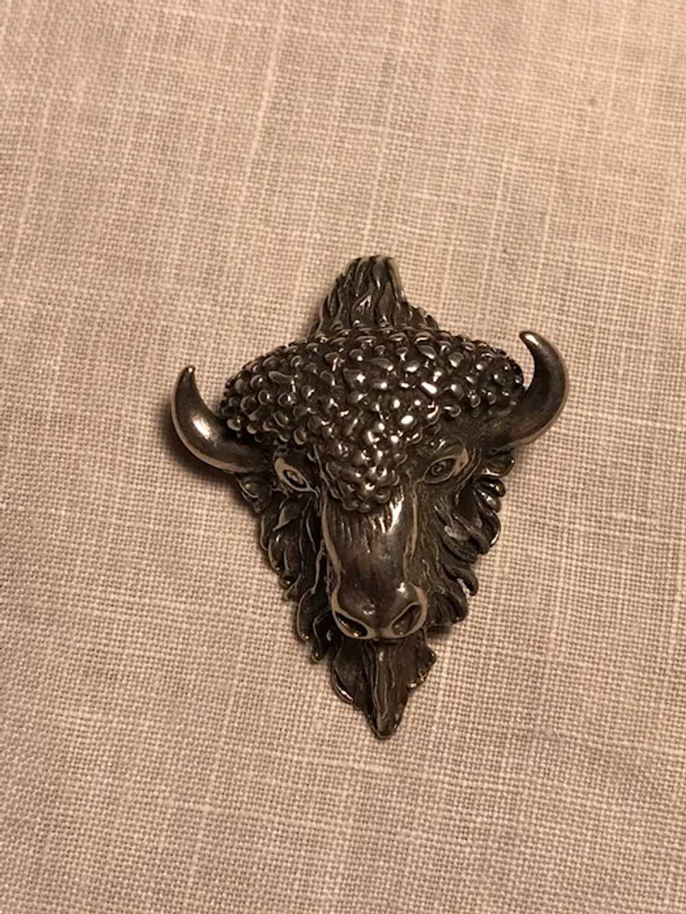Vintage Sterling Buffalo/Bison Necklace - image 6