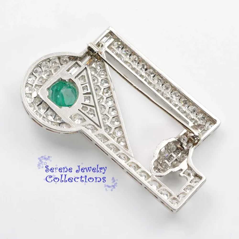 Art Deco Style 4.5CT Diamond Platinum Brooch Vint… - image 9