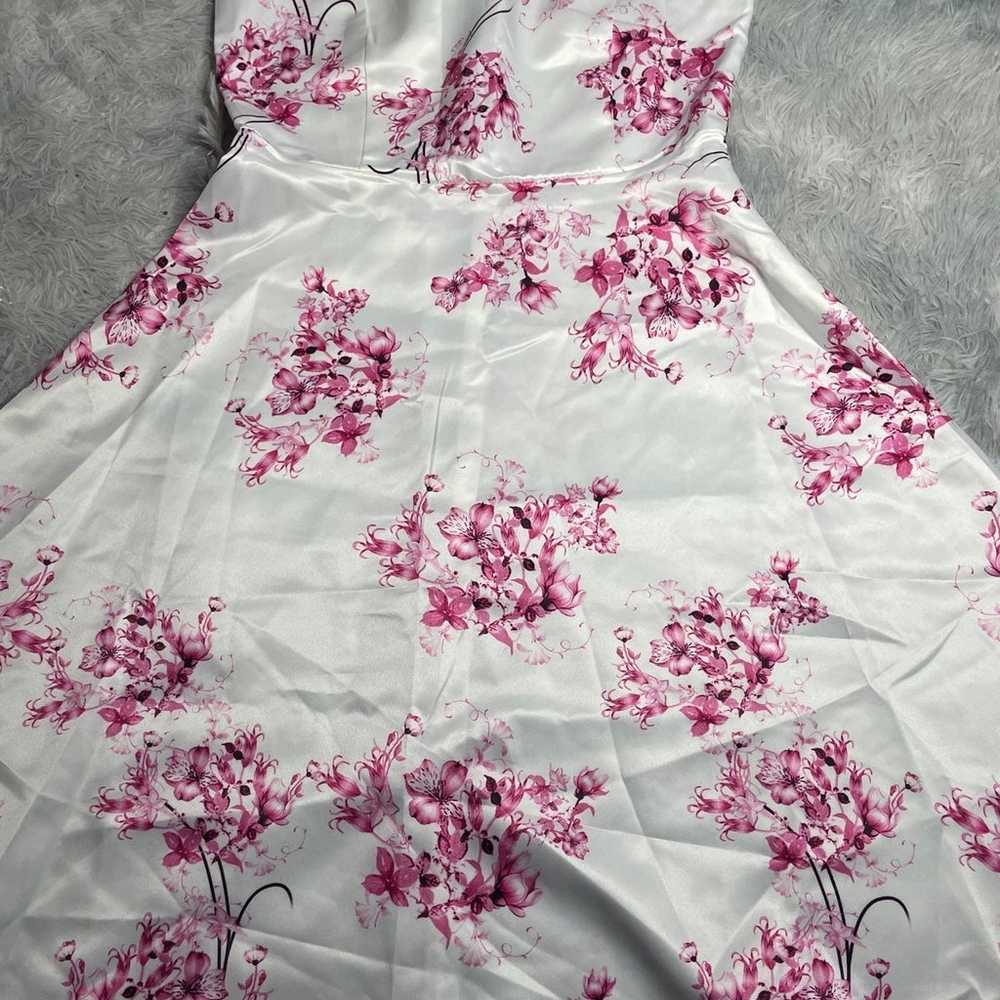1950’s Pink Floral Swing Dress - image 1