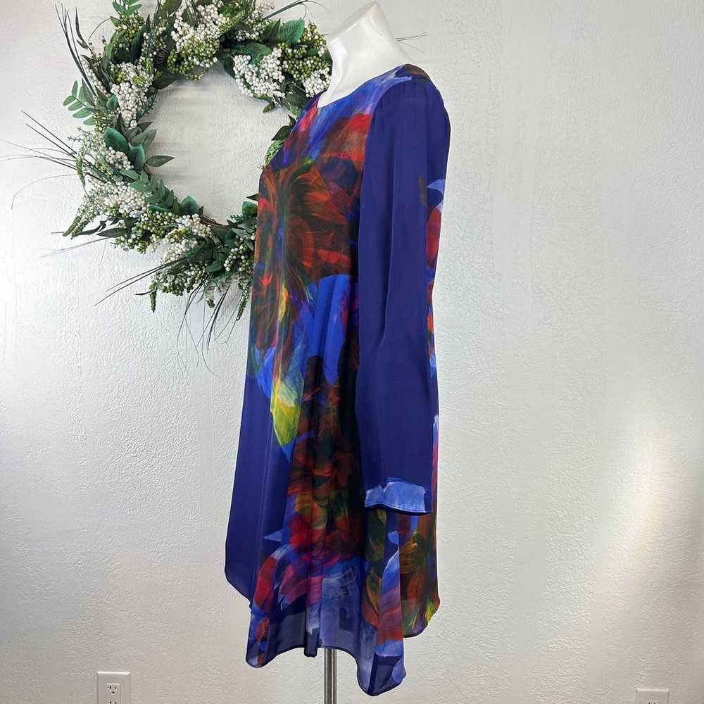 ANTHROPOLOGIE Leifsdottir Fanned Flora Silk Dress - image 3
