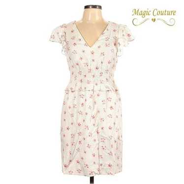 Rebecca Taylor Ivory and Pink Floral Dress