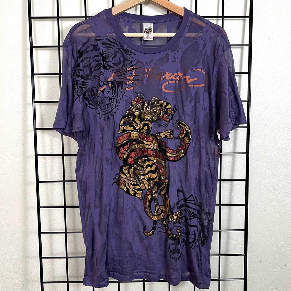 Ed Hardy Y2K Ed Hardy Purple Tiger Shirt - image 1