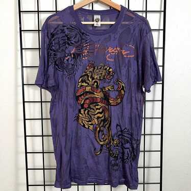 Ed Hardy Y2K Ed Hardy Purple Tiger Shirt - image 1