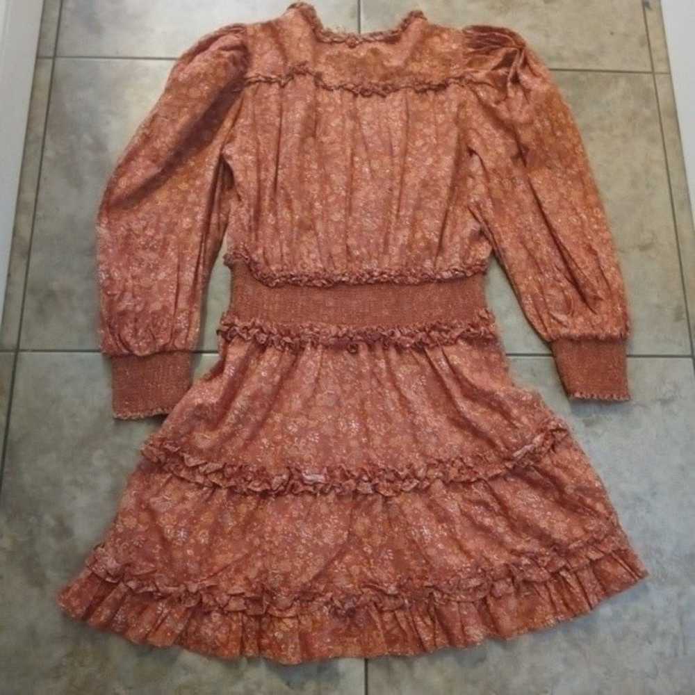 NWOT House of Harlow 1960 Wallis Rust Ruffle Flor… - image 3