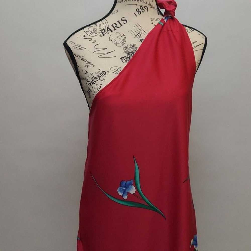 Vintage Hawaiian Dress Hilo Hattie Maxi  Red Flor… - image 3