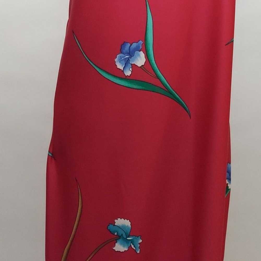 Vintage Hawaiian Dress Hilo Hattie Maxi  Red Flor… - image 4