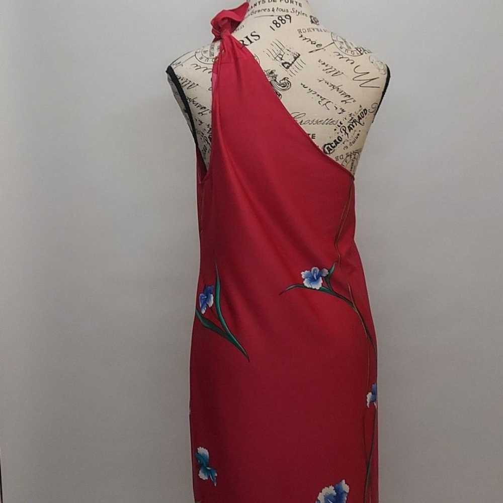 Vintage Hawaiian Dress Hilo Hattie Maxi  Red Flor… - image 8