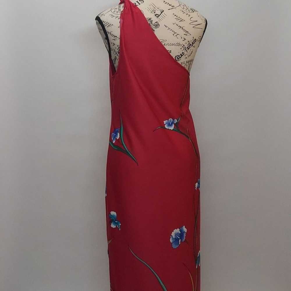 Vintage Hawaiian Dress Hilo Hattie Maxi  Red Flor… - image 9