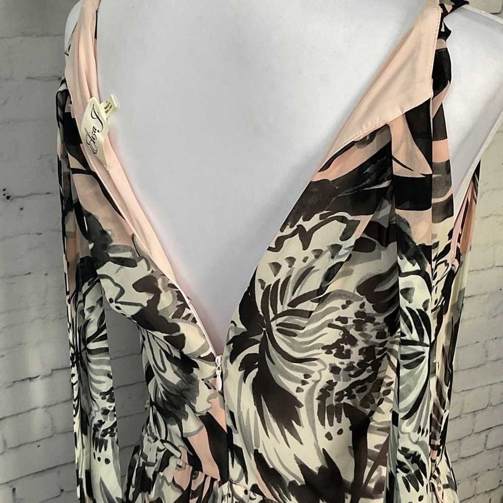 Eliza J Pink Black Floral Print Chiffon Maxi Dres… - image 12