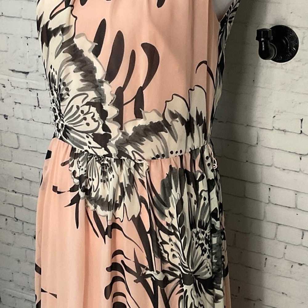 Eliza J Pink Black Floral Print Chiffon Maxi Dres… - image 3