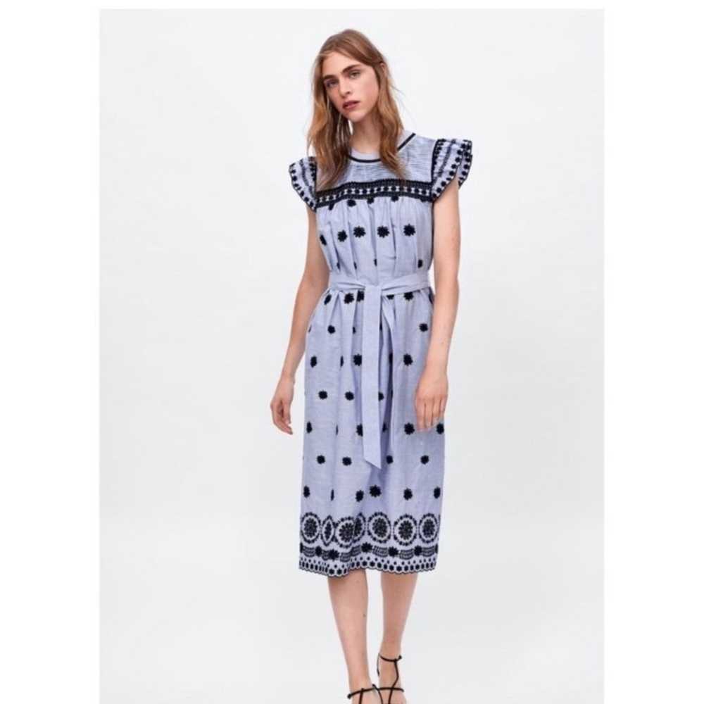 Zara Bloggers Favorite Embroidered Floral Stripe … - image 10