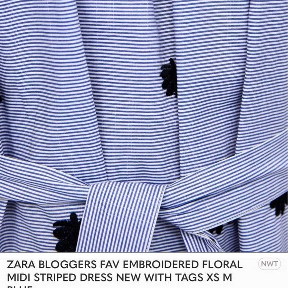 Zara Bloggers Favorite Embroidered Floral Stripe … - image 9