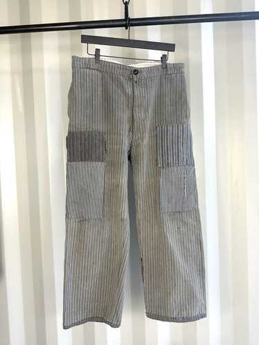 Vintage French Salt Pepper Chore Pants Workwear - image 1