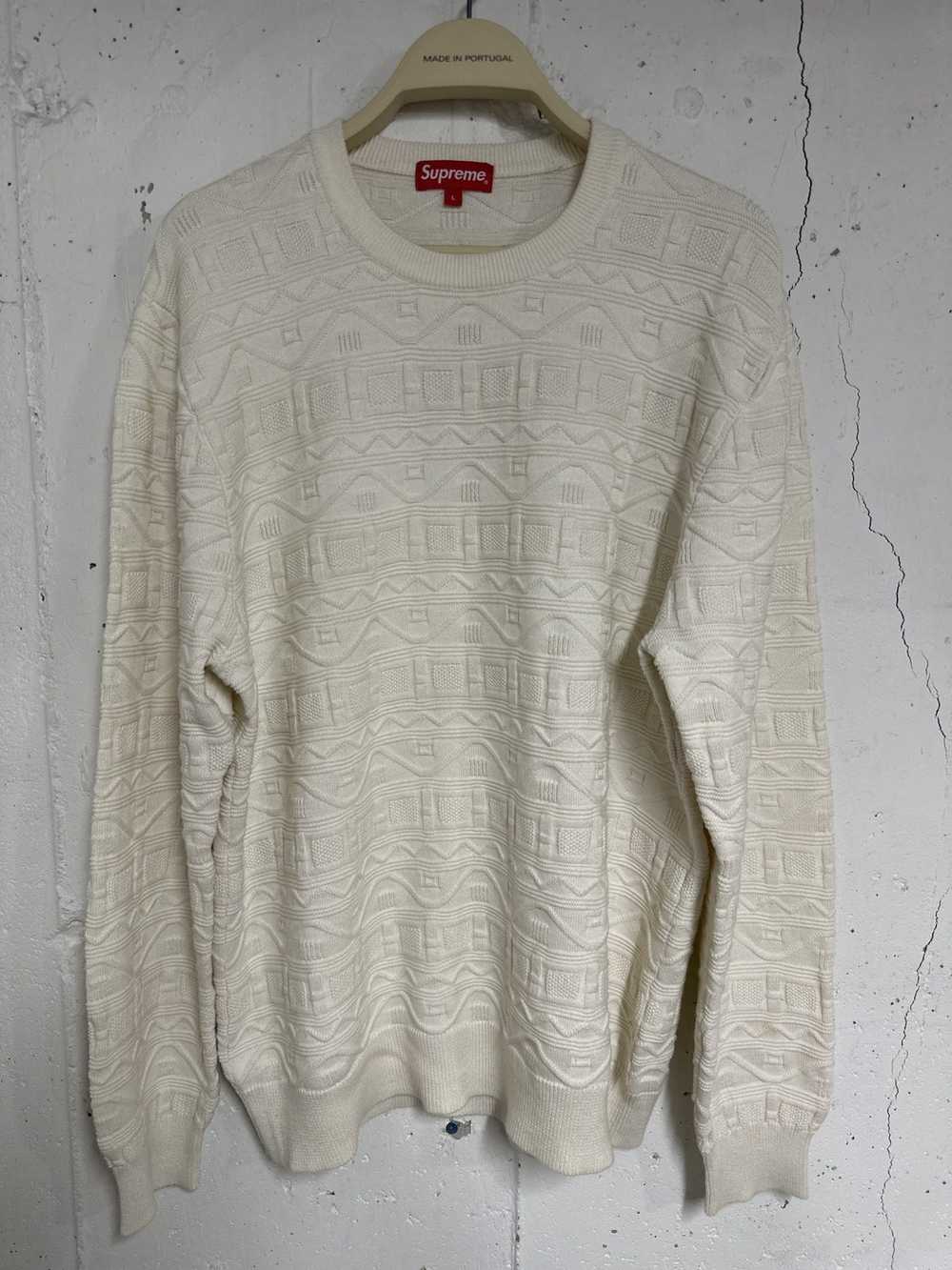 Supreme Supreme Jacquard Knit Sweater Natural Lar… - image 1