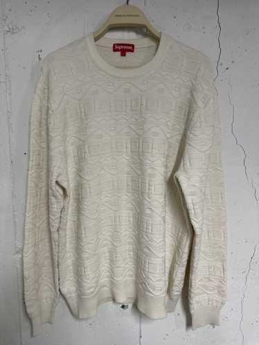 Supreme Supreme Jacquard Knit Sweater Natural Lar… - image 1