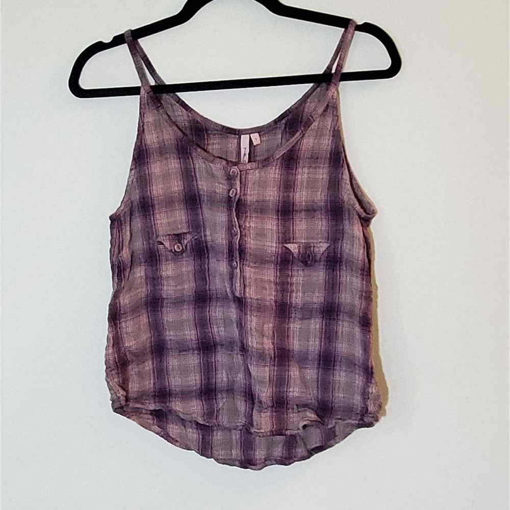 Iro IRO Designer Casual Grunge Muted Purple Plaid… - image 5