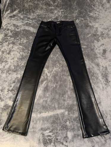 Streetwear Leather stacked pants