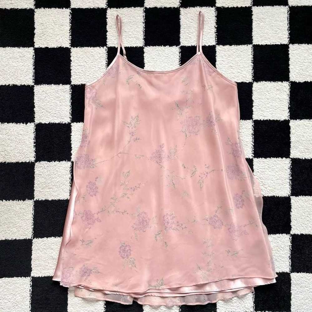 Vintage Pink Floral Layered Slip Dress - image 2
