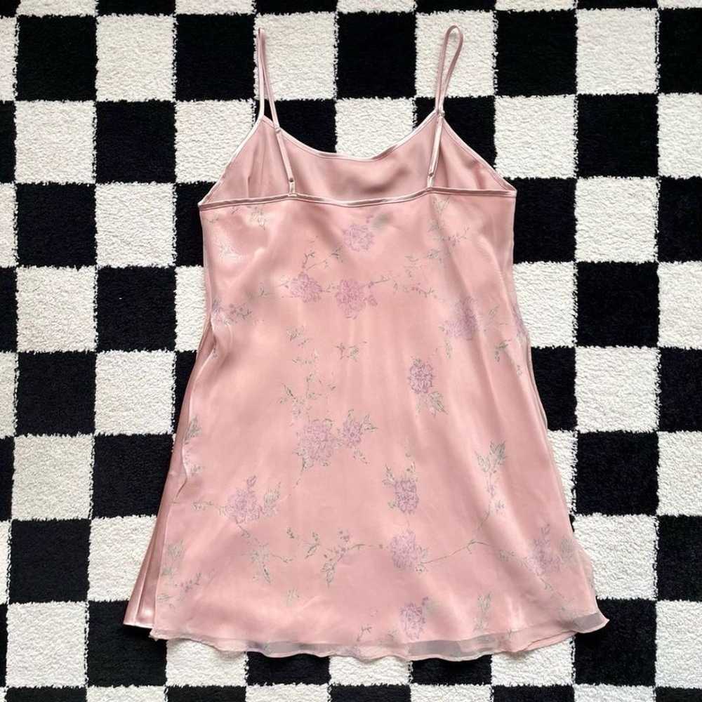 Vintage Pink Floral Layered Slip Dress - image 3