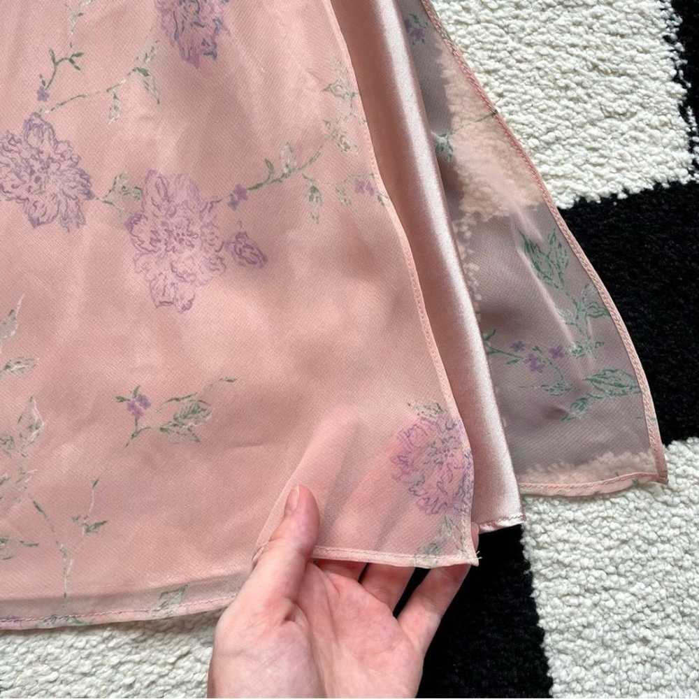 Vintage Pink Floral Layered Slip Dress - image 4