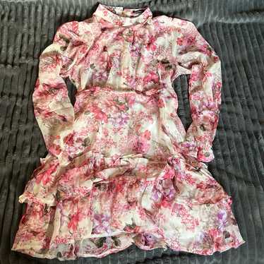 Boohoo Floral High Neck Skater Dress