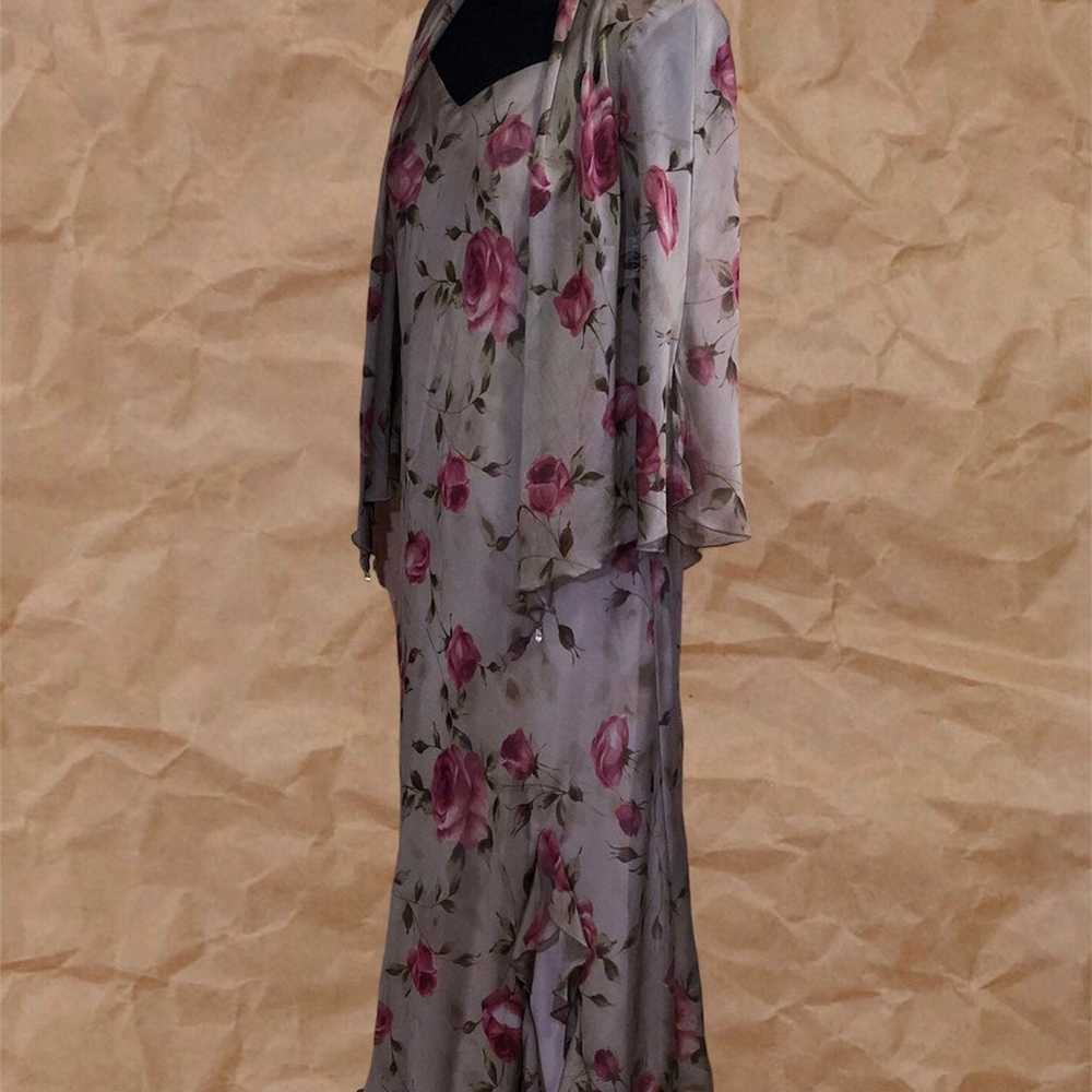 Vintage R&M Richards Gray Floral Dress Jacket Set - image 10