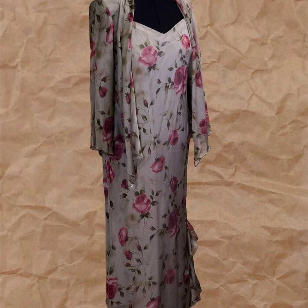 Vintage R&M Richards Gray Floral Dress Jacket Set - image 8