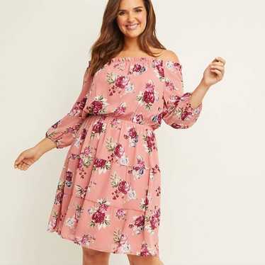 Lane Bryant Floral Off Shoulder Dress