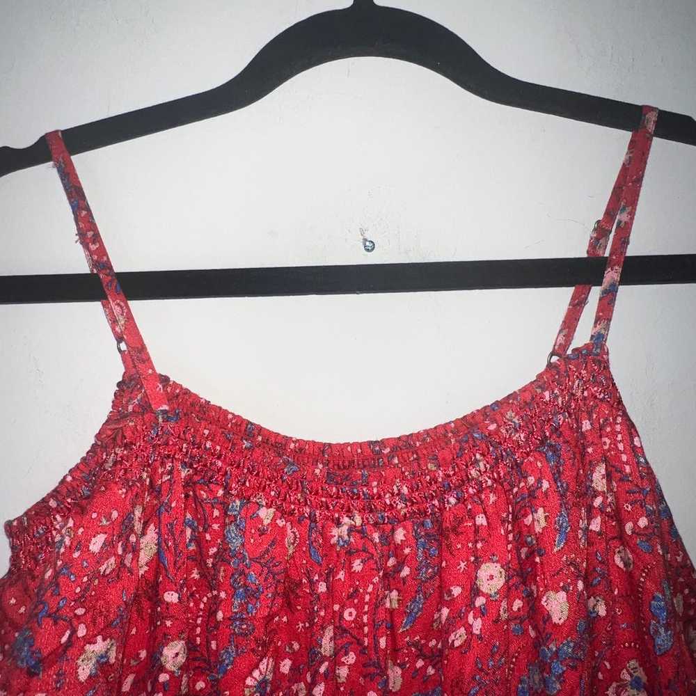 Lucky Brand Red Multicolored Floral Cold Shoulder… - image 6