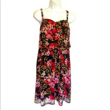 Torrid Floral Chiffon Rose Print Strappy Dress