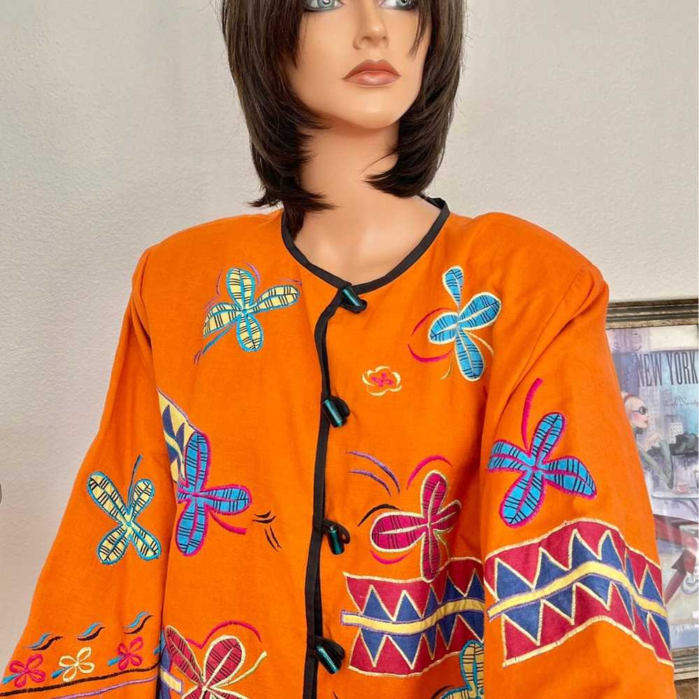 Alex Kim CL Jacket Cotyon Rayon Floral Applique D… - image 5