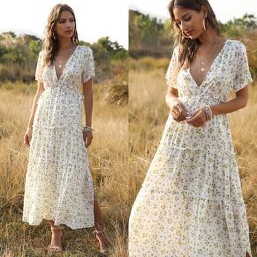 BOHO TIERED MIDI DRESS