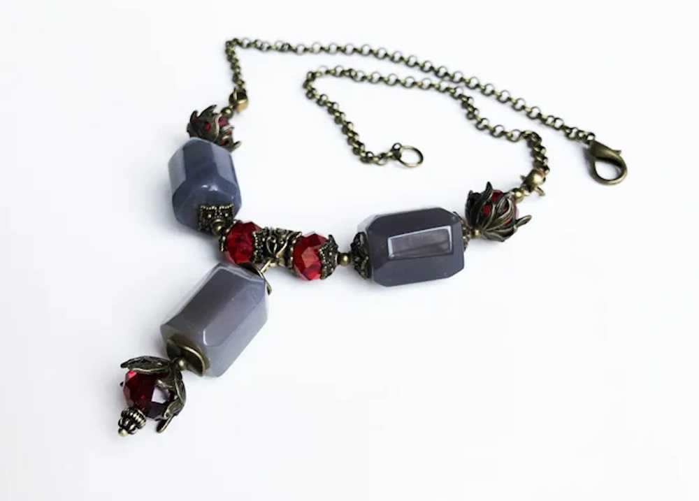 Chunky stone necklace, large y lariat necklace - image 9