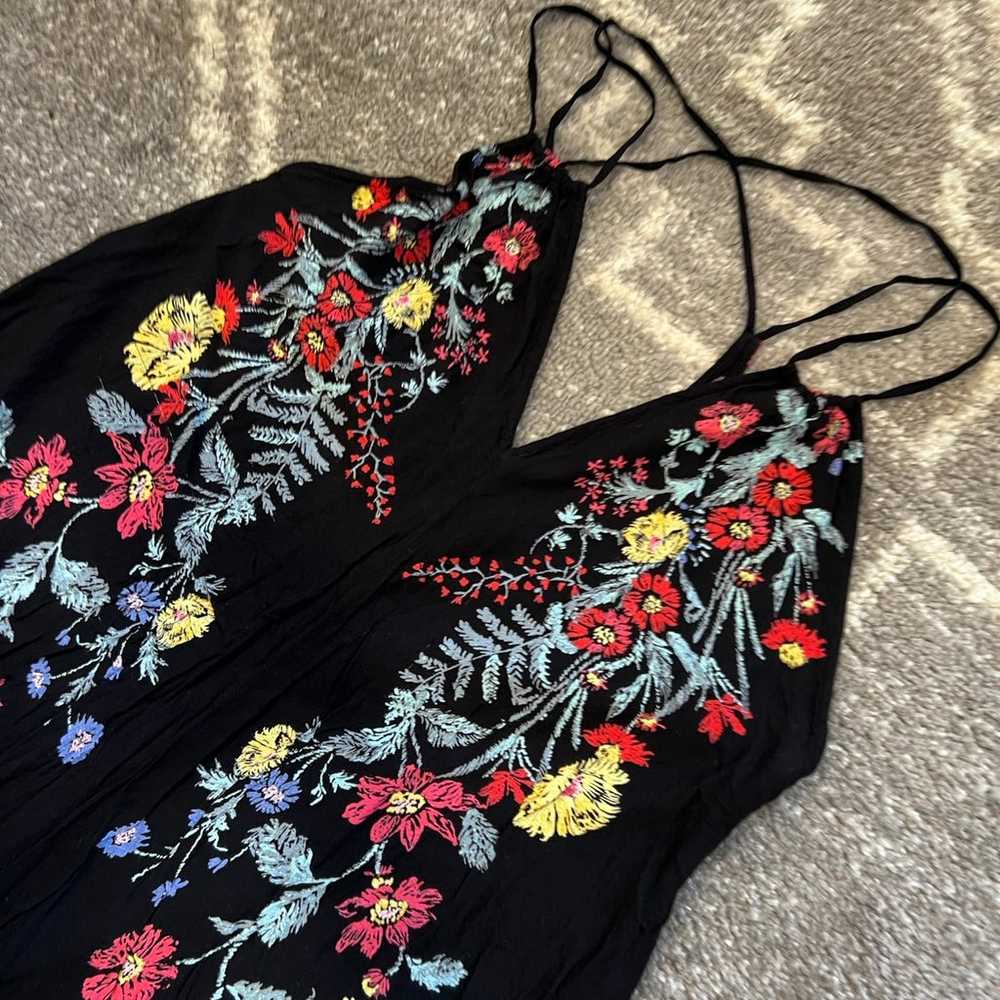 Free People Oversized Black Embroidered Boho Flor… - image 3