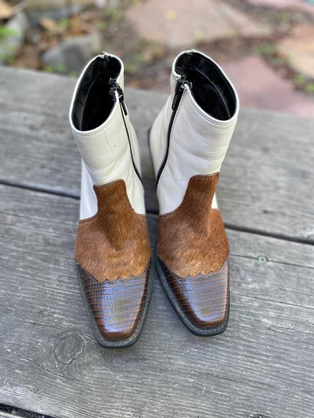 Tony Lama Pony Hair and Croc Western Ankle Boots … - image 2