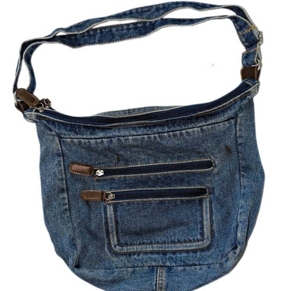 Blue Jean Adjustable Strap Crossbody Hobo Bag - image 1
