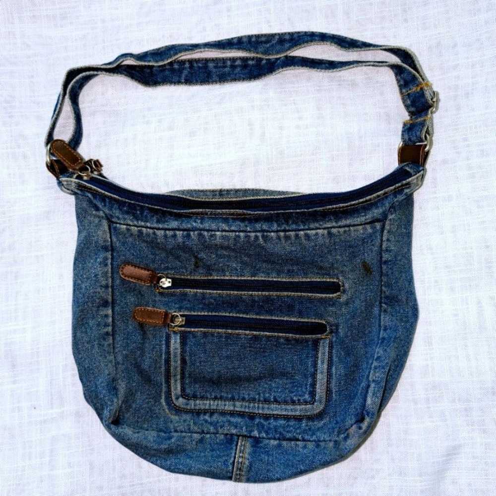 Blue Jean Adjustable Strap Crossbody Hobo Bag - image 2