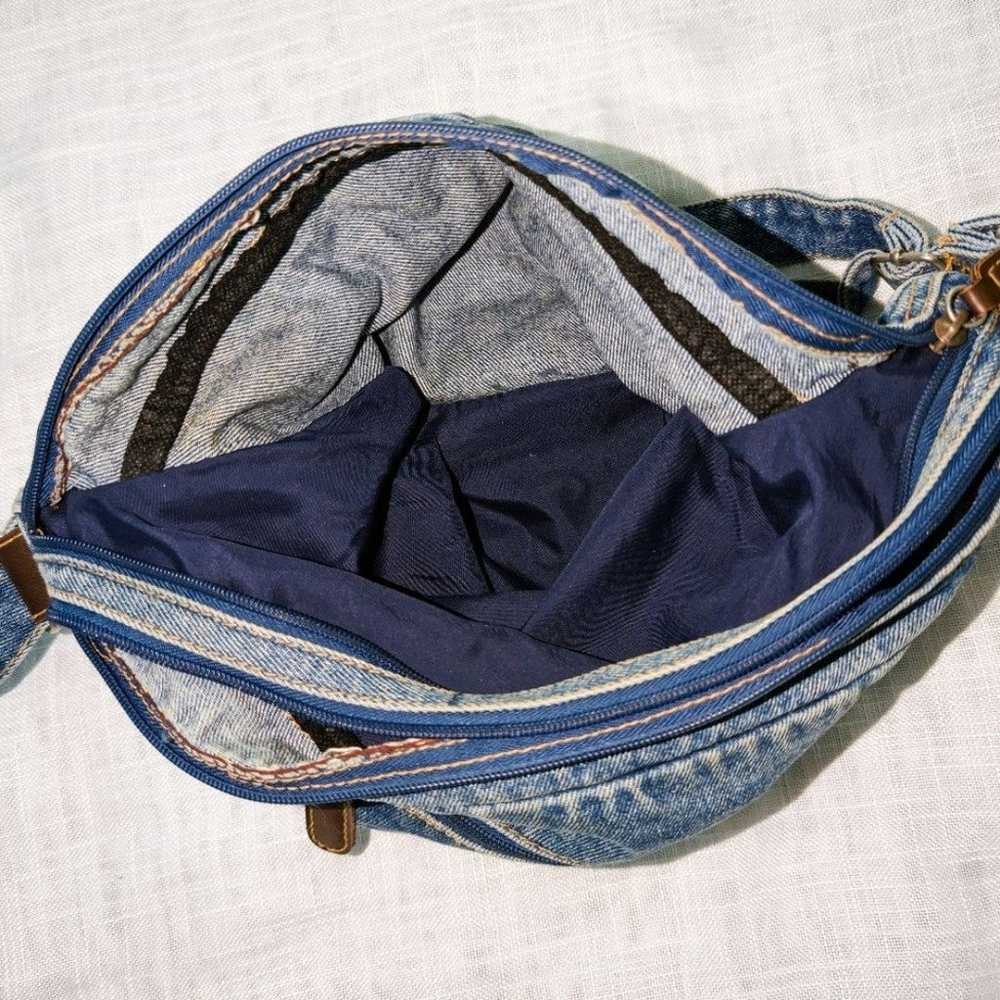Blue Jean Adjustable Strap Crossbody Hobo Bag - image 5