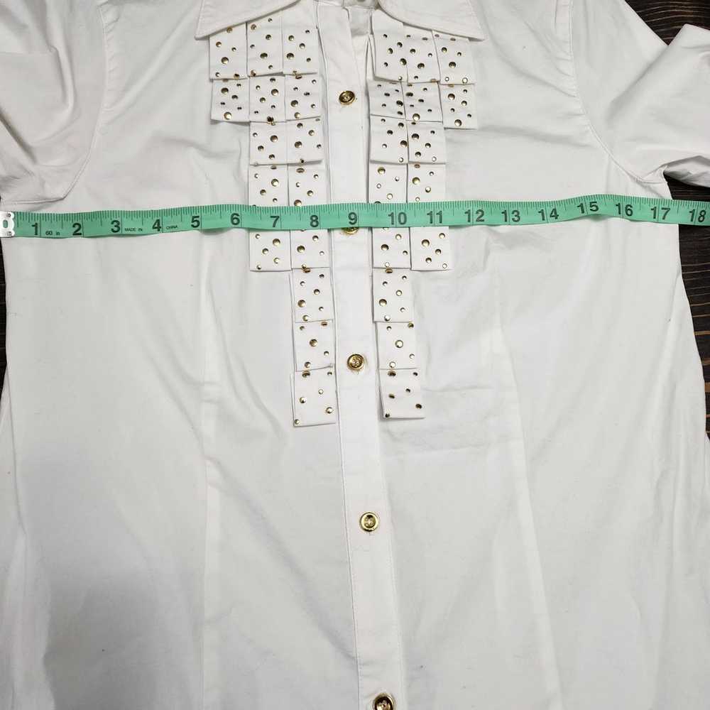 Diane Gilman Vintage White Shirt with Gold Studde… - image 6