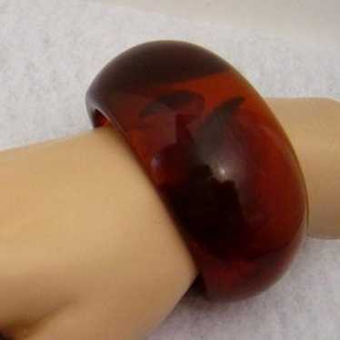 Chunky faux tortoise shell Lucite Cuff jewelry - image 1
