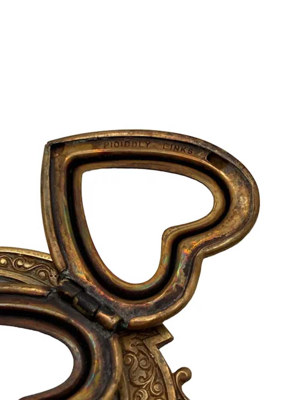 Vintage Piddly Links Brass Victorian Revival Hear… - image 6