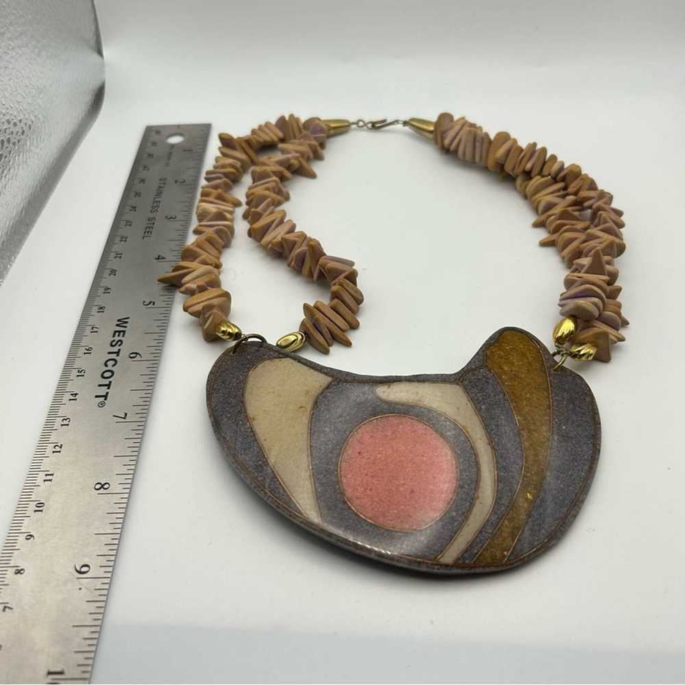 Vintage Multi-color Lacquered Crushed Sandstone S… - image 7