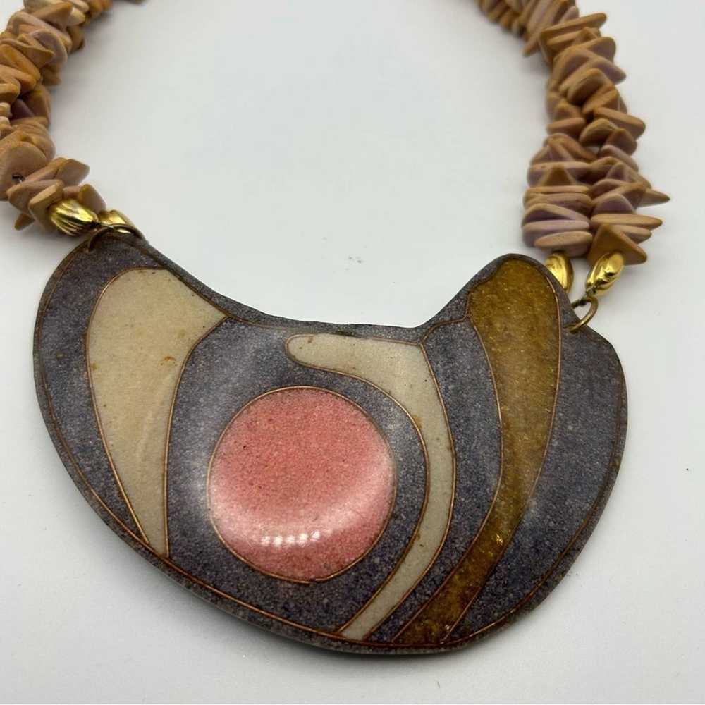 Vintage Multi-color Lacquered Crushed Sandstone S… - image 9