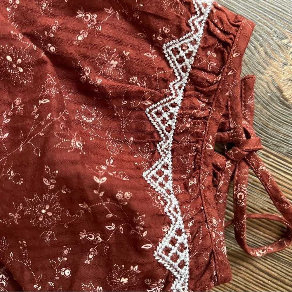 Madewell rust red floral embroidered cotton dress… - image 12