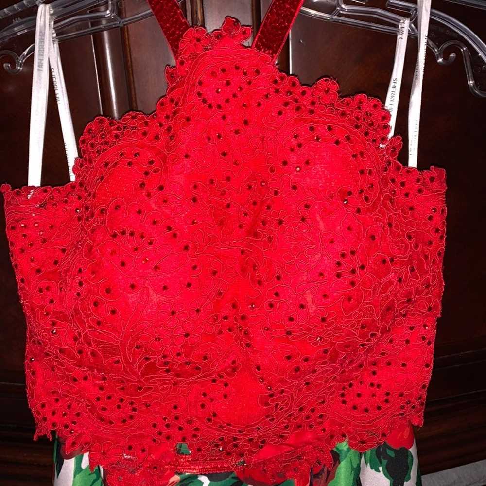 Sherri Hill Floral Red Dress - image 7