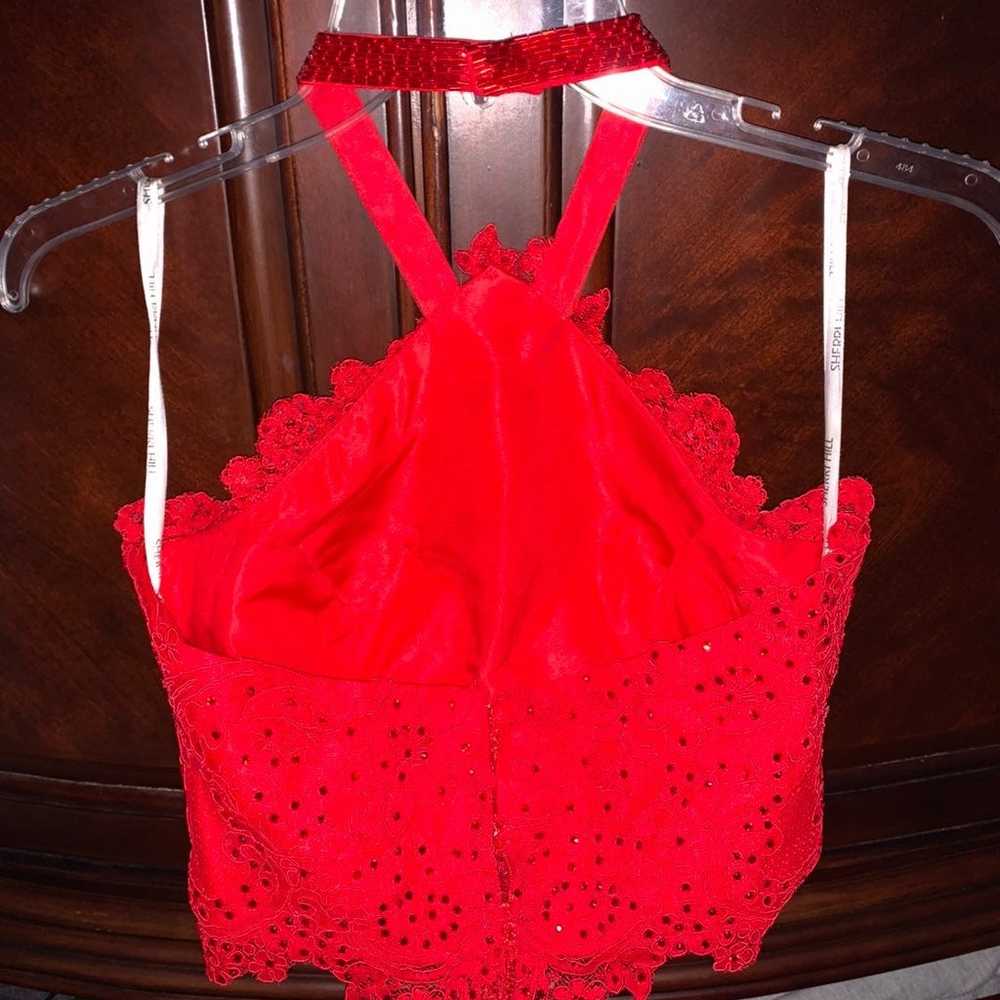 Sherri Hill Floral Red Dress - image 8